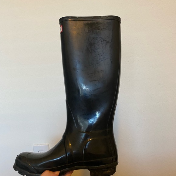 Hunter Tall Rain Boots Black Size 7 - Picture 3 of 5
